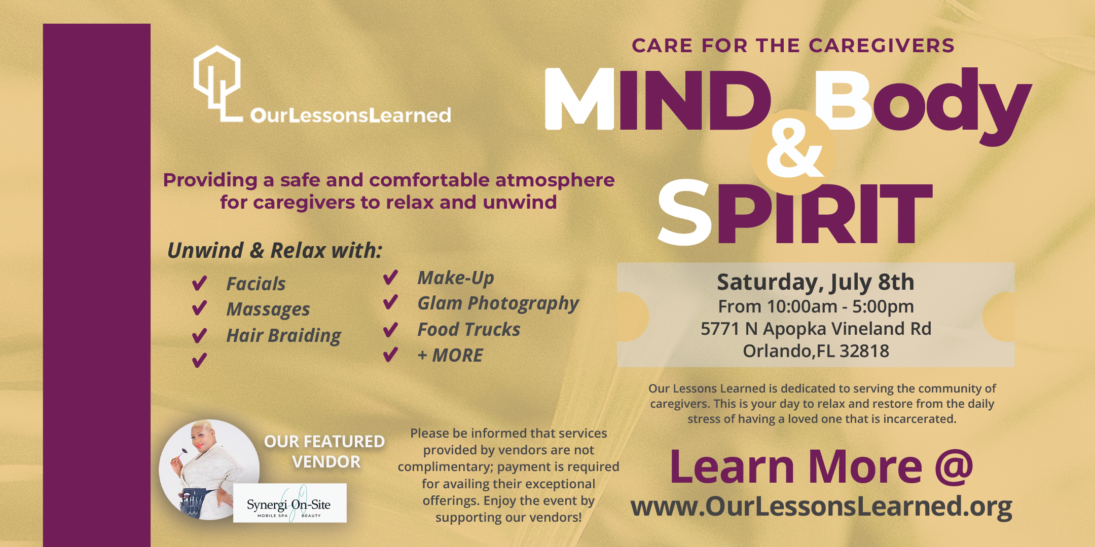 Care For The Caregivers – Mind, Body & Spirit flyer