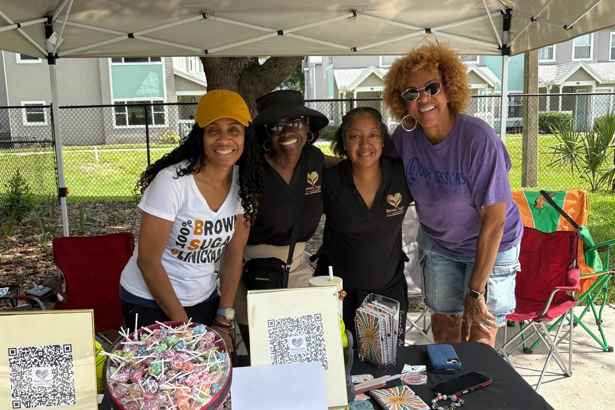 Our Lessons Learned and Brown Sugar Clinical Services volunteers together at the Backpack to Balance event