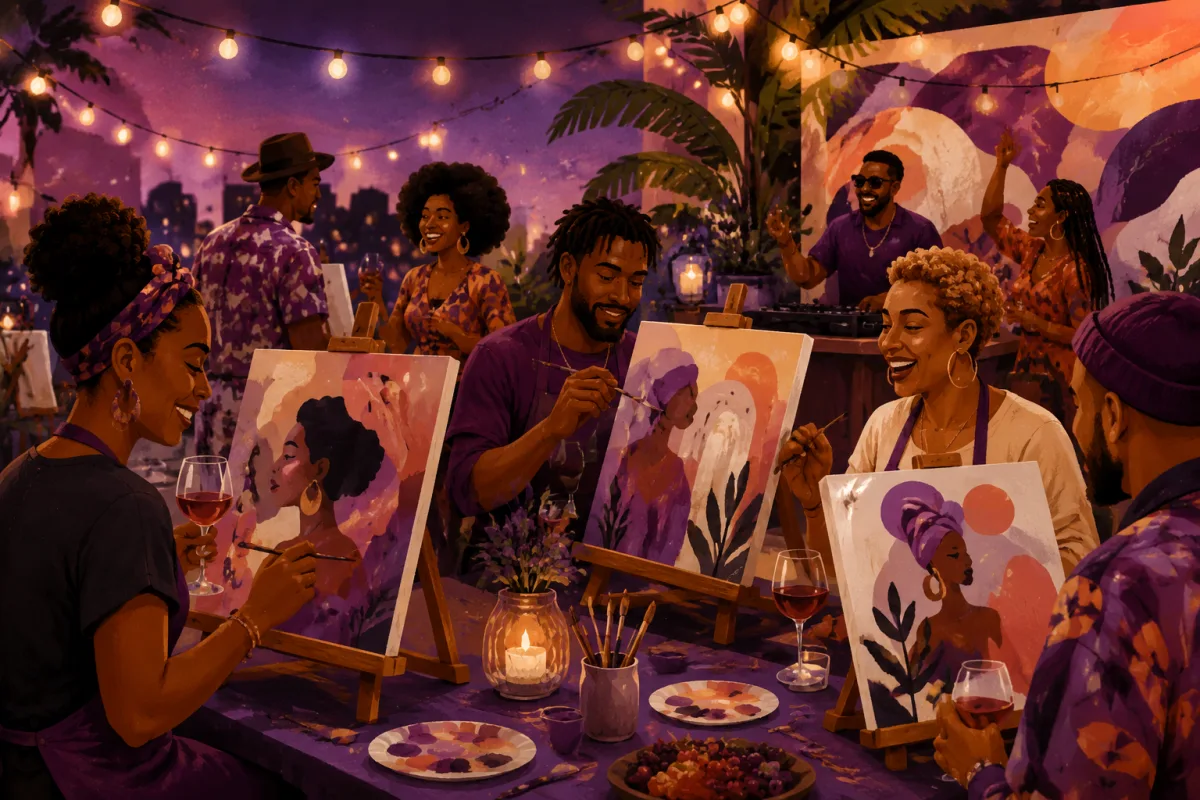 Afrobeats, Paint, Wine & Snacks paint night